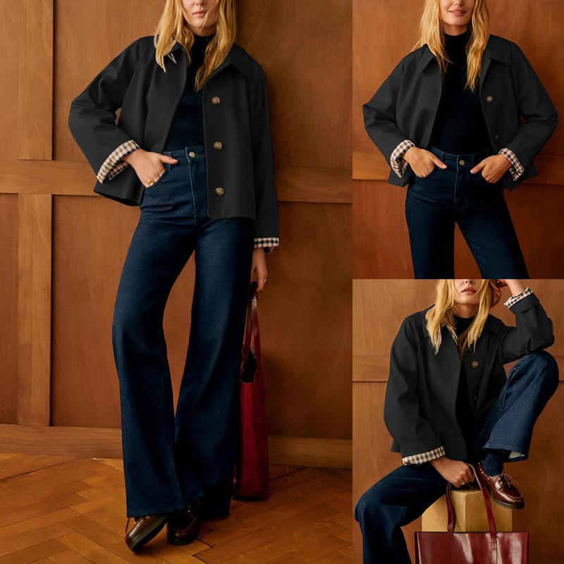 Chic Cropped Button Jacket