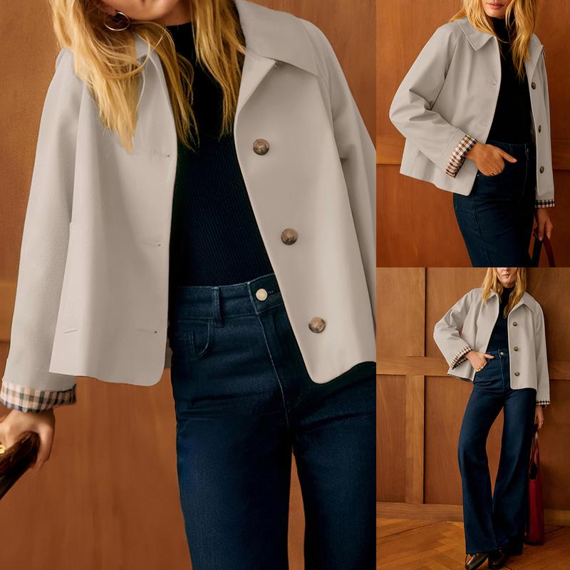 Chic Cropped Button Jacket