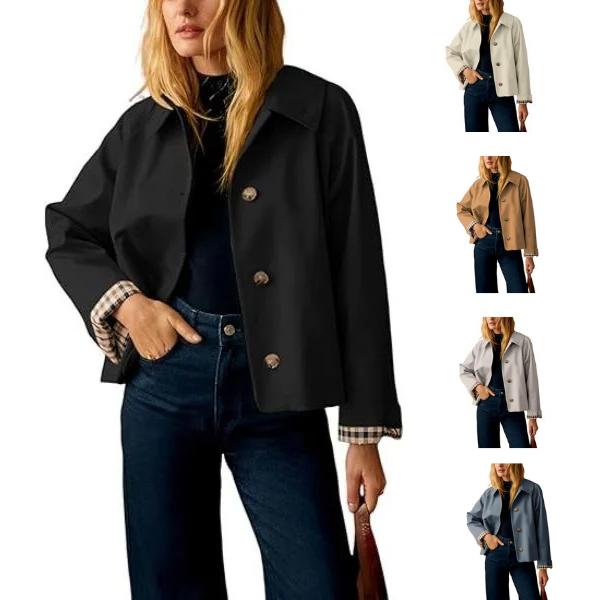 Chic Cropped Button Jacket