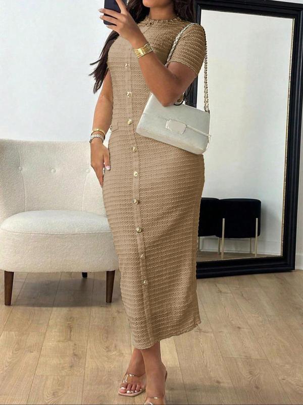 Signature Button-Front Midi Dress