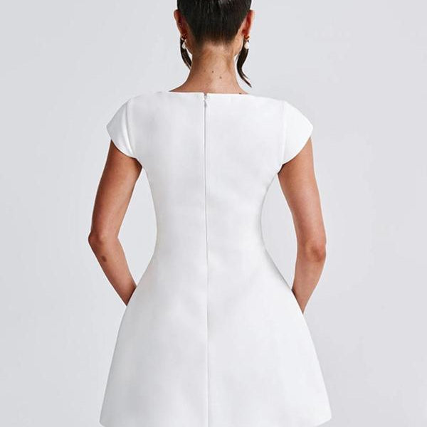 Sculpted Square-Neck Mini Dress