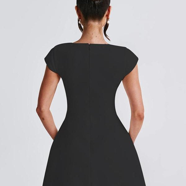 Sculpted Square-Neck Mini Dress