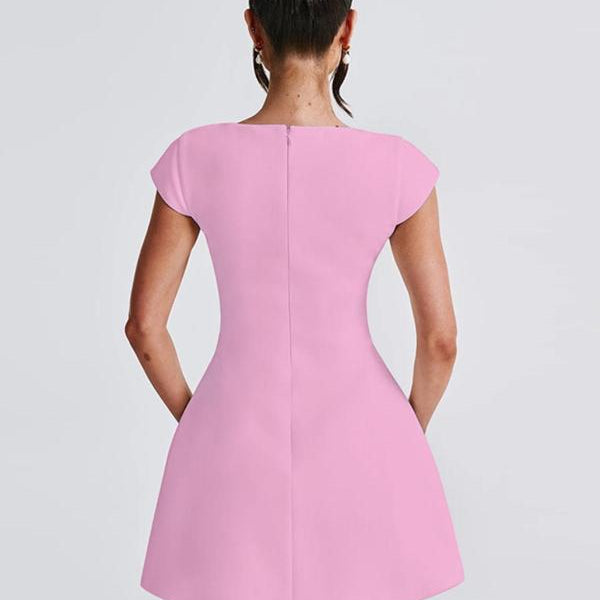 Sculpted Square-Neck Mini Dress