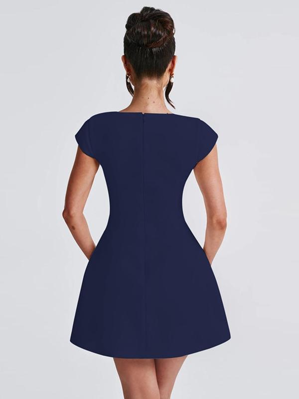 Sculpted Square-Neck Mini Dress
