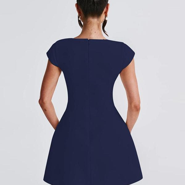 Sculpted Square-Neck Mini Dress