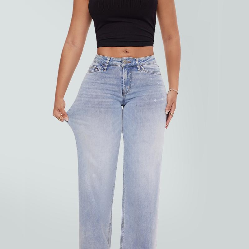 Sculpting Wide-Leg Denim